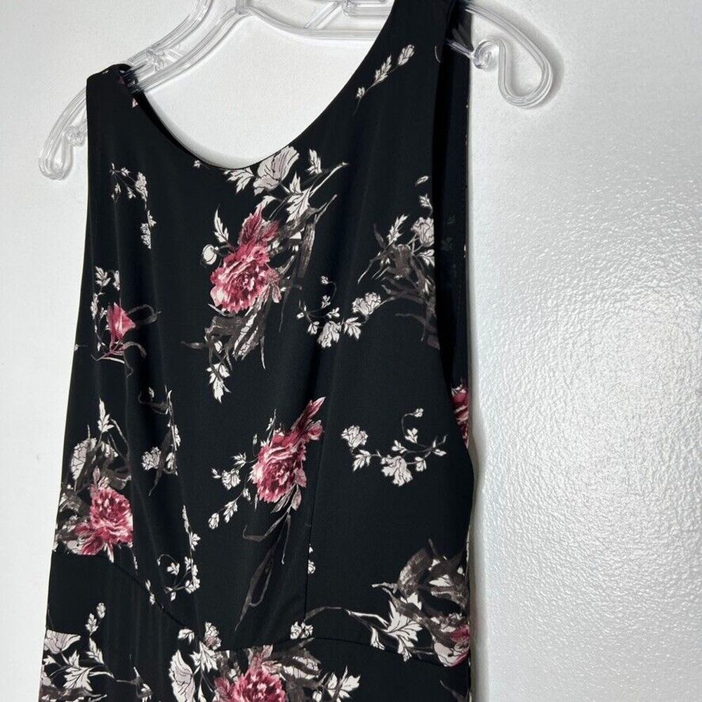 Veronica M Women's Medium Black Floral Jumpsuit Sleeveless Wide Leg NWT